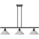 Ballston Orwell 3 Light 42 inch Oil Rubbed Bronze Island Light Ceiling Light in Clear Glass, Ballston