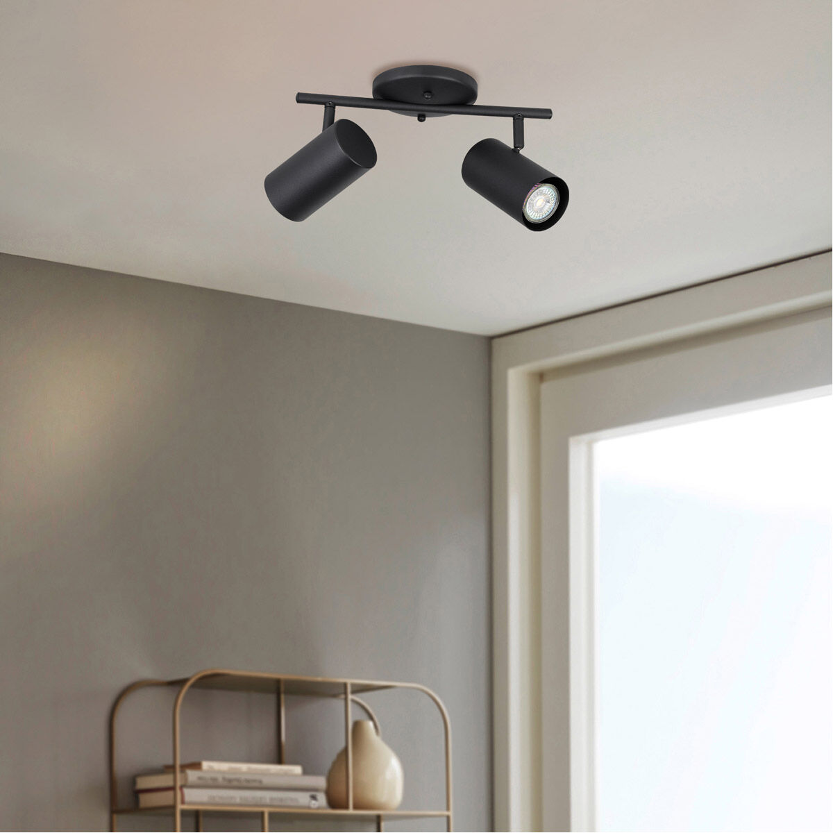 Calloway 2 Light 120 Structured Black Track Lighting Ceiling Light