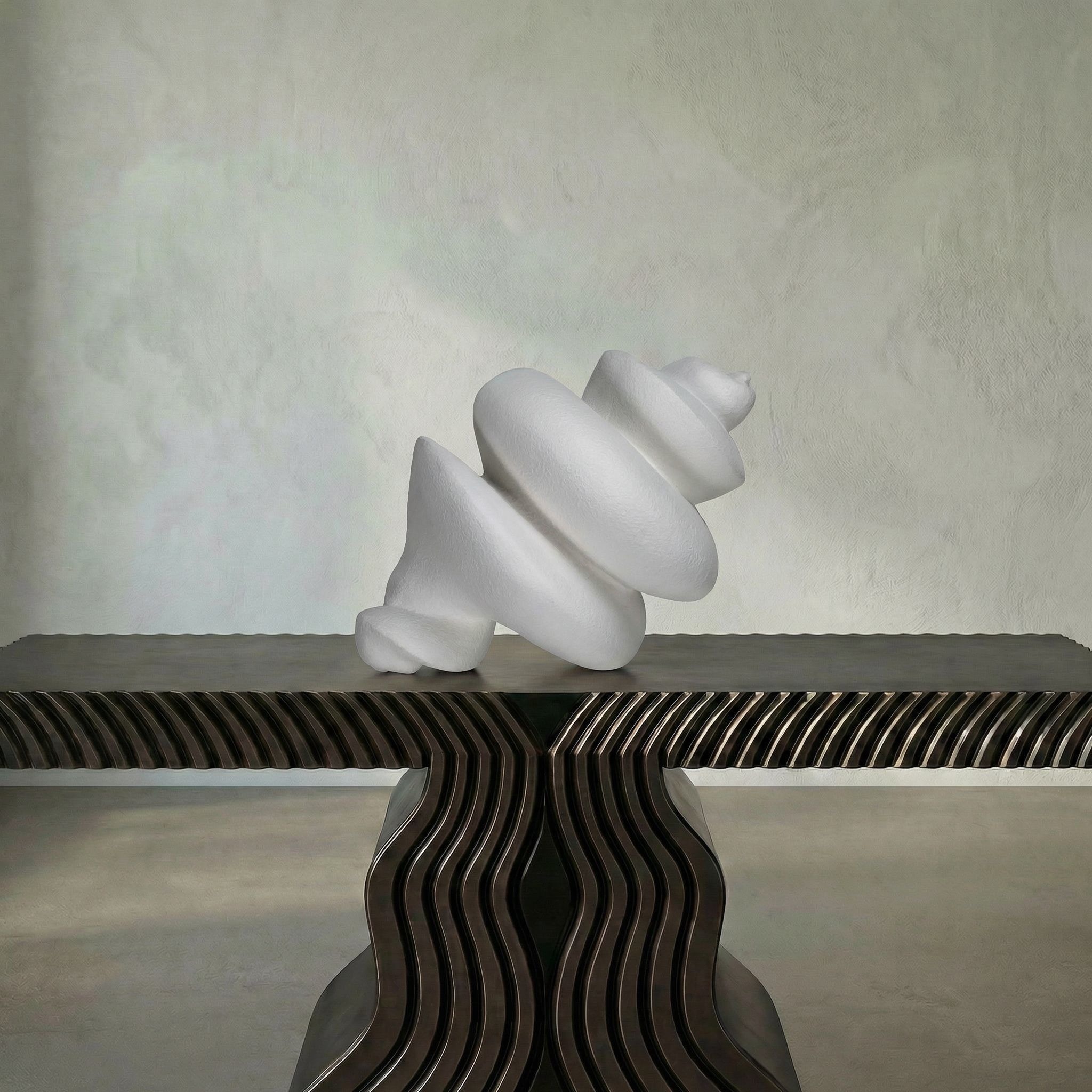 Spiral White Fiber Cement Decor Accessory