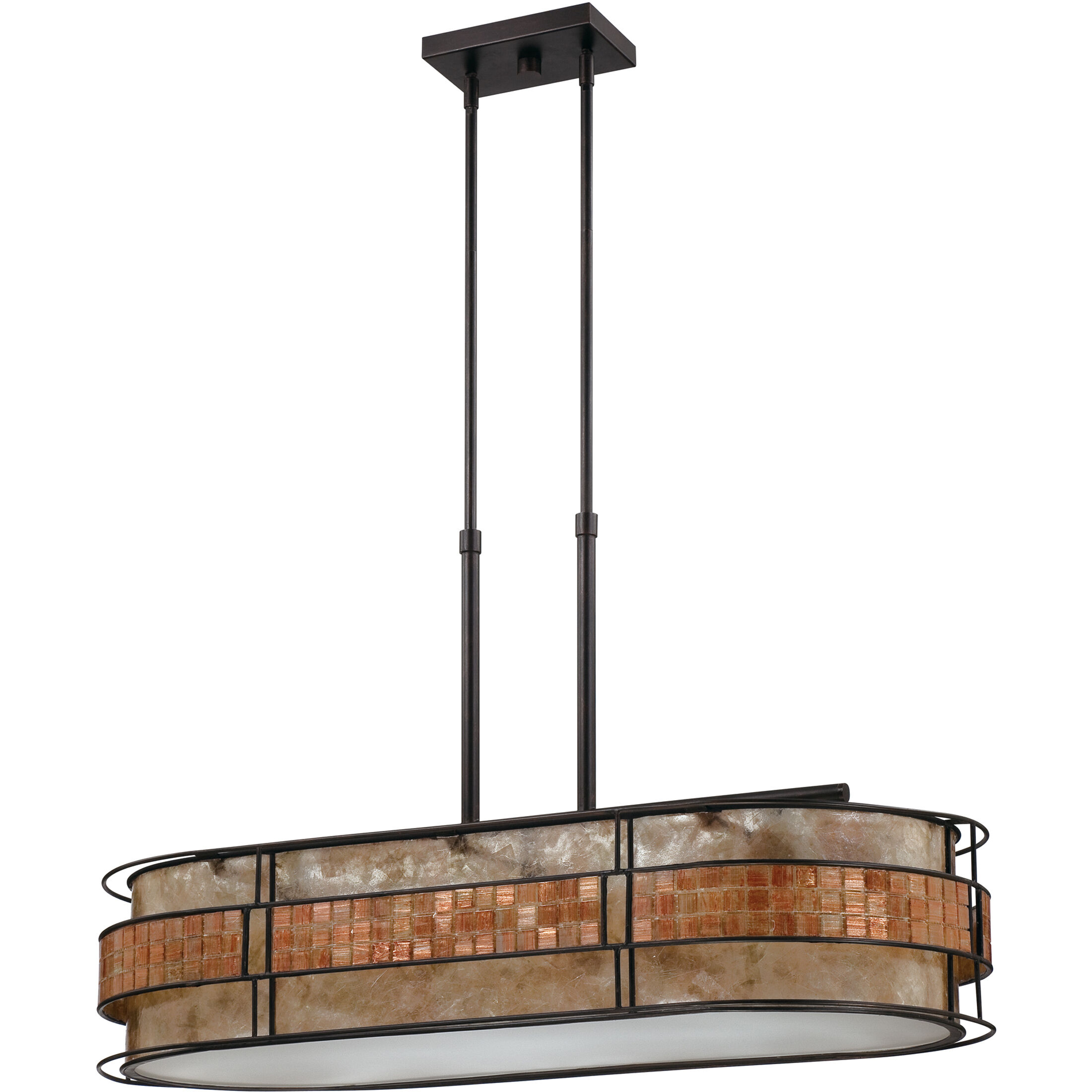 Laguna 3 Light 37 inch Renaissance Copper Island Light Ceiling Light, Naturals