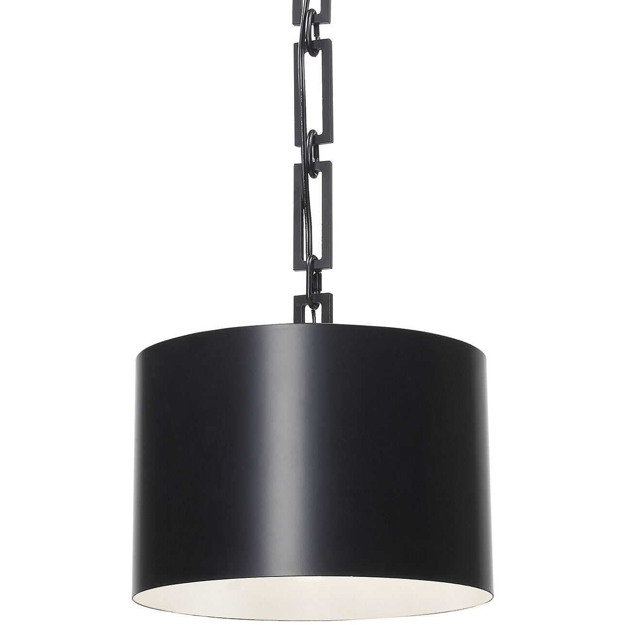 Alston 1 Light 12 inch Matte Black and White Mini Pendant Ceiling Light in Matte Black with White