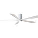 Atlas Irene-5HLK 60 inch Gloss White with Matte White Blades Ceiling Fan, Flush Mounted