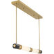 Farrell LED 42 inch Warm Brass Linear Chandelier Ceiling Light