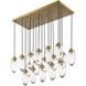 Arden 17 Light 42 inch Rubbed Brass Linear Chandelier Ceiling Light