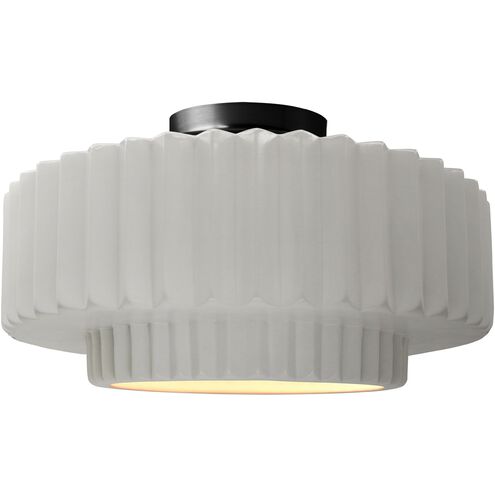 Radiance LED 14.5 inch Bisque and Matte Black Semi Flush Ceiling Light