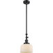 Franklin Restoration Bell LED 8 inch Matte Black Mini Pendant Ceiling Light in Matte White, Franklin Restoration