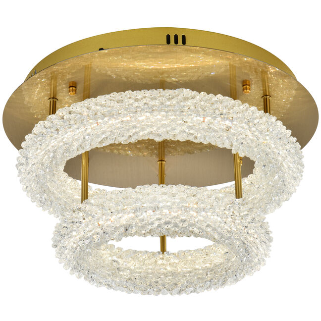 Bowen 2 Light 18 inch Satin Gold Flush Mount Ceiling Light
