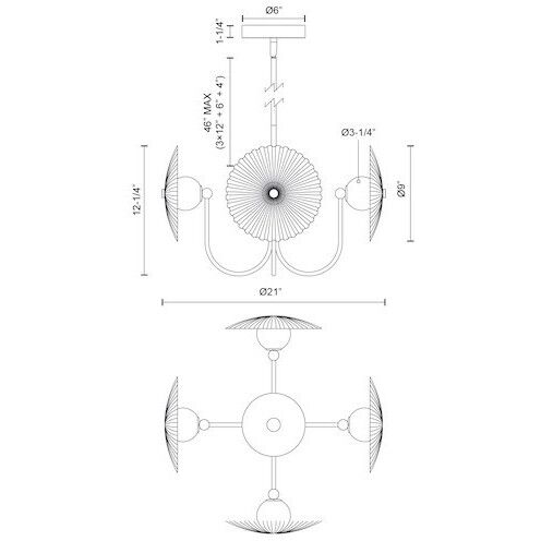 Alora Mood Hera Pendant Ceiling Light in Matte Black