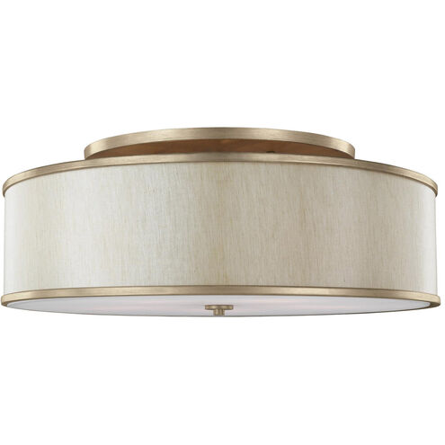 Cosenza 5 Light 30 inch Sunset Gold Semi-Flush Mount Ceiling Light, Cream Linen