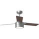 Jovie 44 LED 44 inch Brushed Steel with Silver/American Walnut reversible blades Indoor/Outdoor Ceiling Fan
