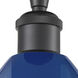 Edison Plymouth Dome 1 Light 7.5 inch Matte Black Semi-Flush Mount Ceiling Light in Blue, .95 lb