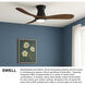 Swell Flush Illuminated 56 inch Matte Black with Walnut Blades Fan