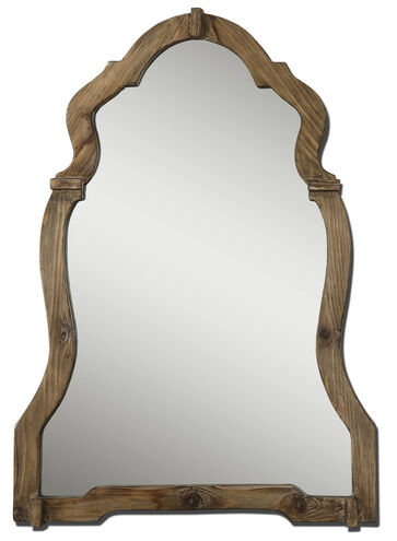 Agustin 42.5 X 30 inch Light Walnut Stained Wood Wall Mirror