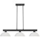 Cobalt 3 Light 46 inch Matte Black Billiard Ceiling Light in White Linen Glass