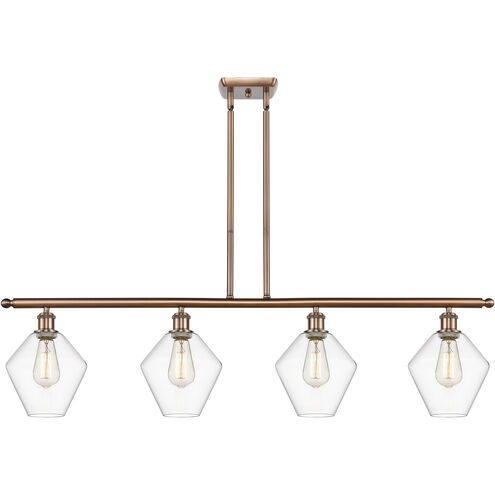 Ballston Cindyrella LED 48 inch Antique Copper Island Light Ceiling Light in Clear Glass