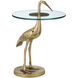 Crane 16 inch Gold and Clear Accent Table