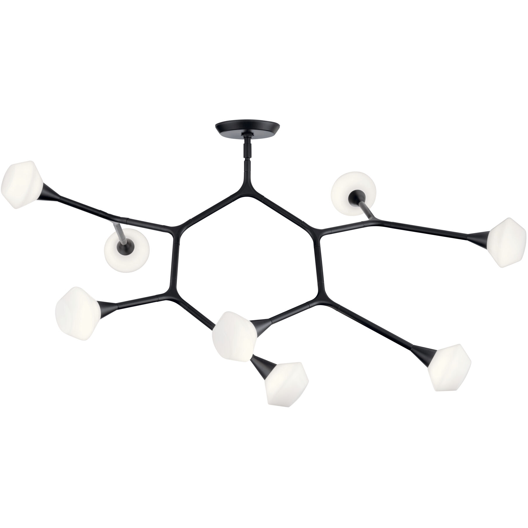 Cassius 8 Light 26.5 inch Black Chandelier Ceiling Light, Convertible