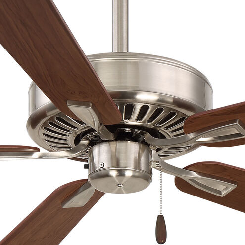 Contractor Plus 52 inch Brushed Nickel with Medium Maple/Dark Walnut Blades Ceiling Fan in Brushed Nickel/Dark Walnut