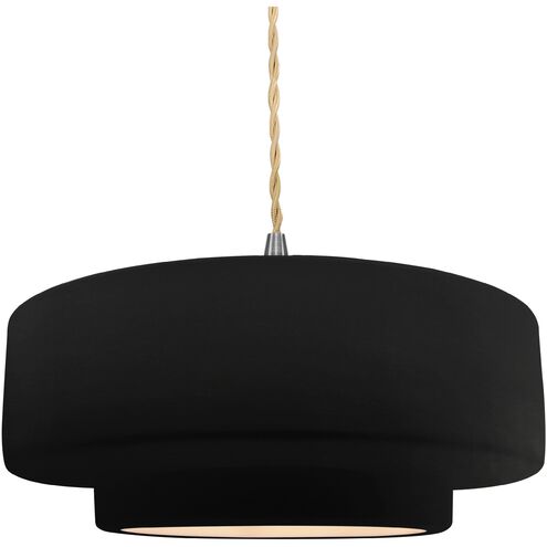 Radiance 1 Light 14.5 inch Carbon Matte Black and Brushed Nickel Pendant Ceiling Light