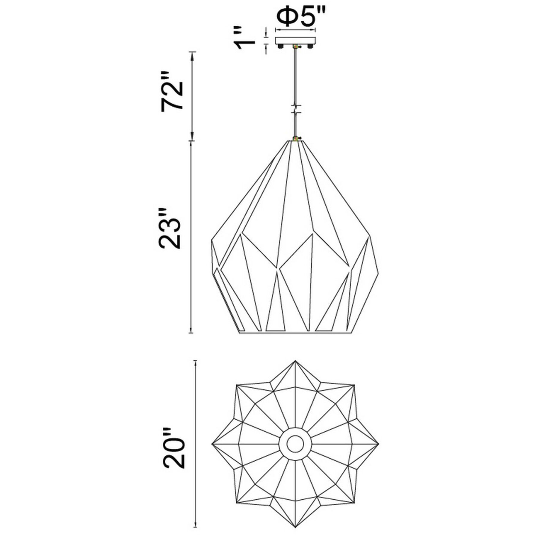 Oxide 1 Light 20 inch Black and Copper Down Pendant Ceiling Light