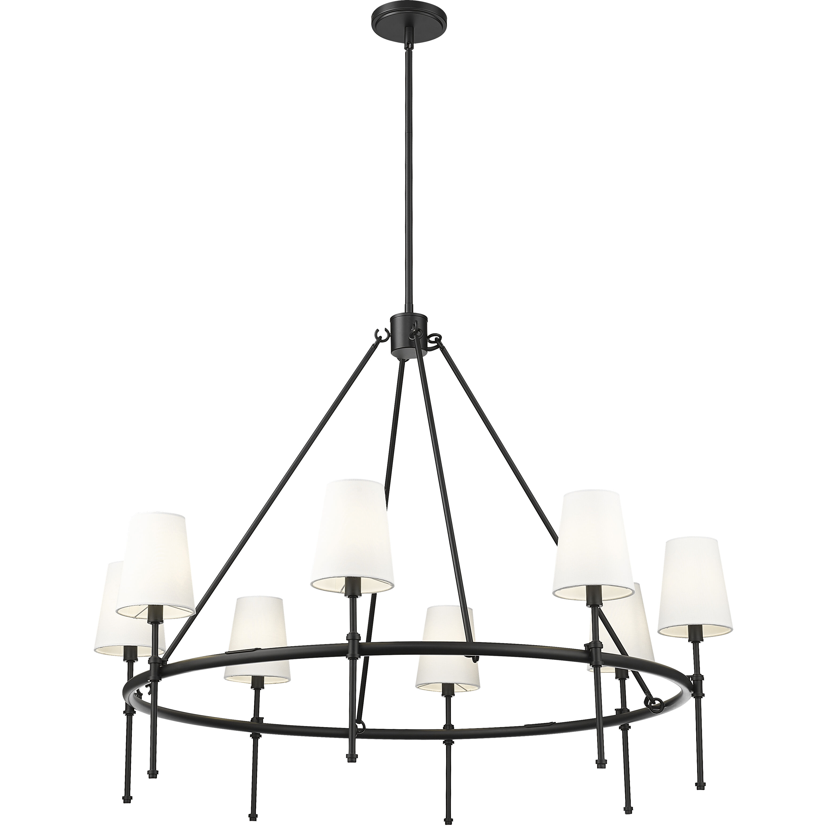 Adorra 8 Light 40 inch Matte Black Chandelier Ceiling Light