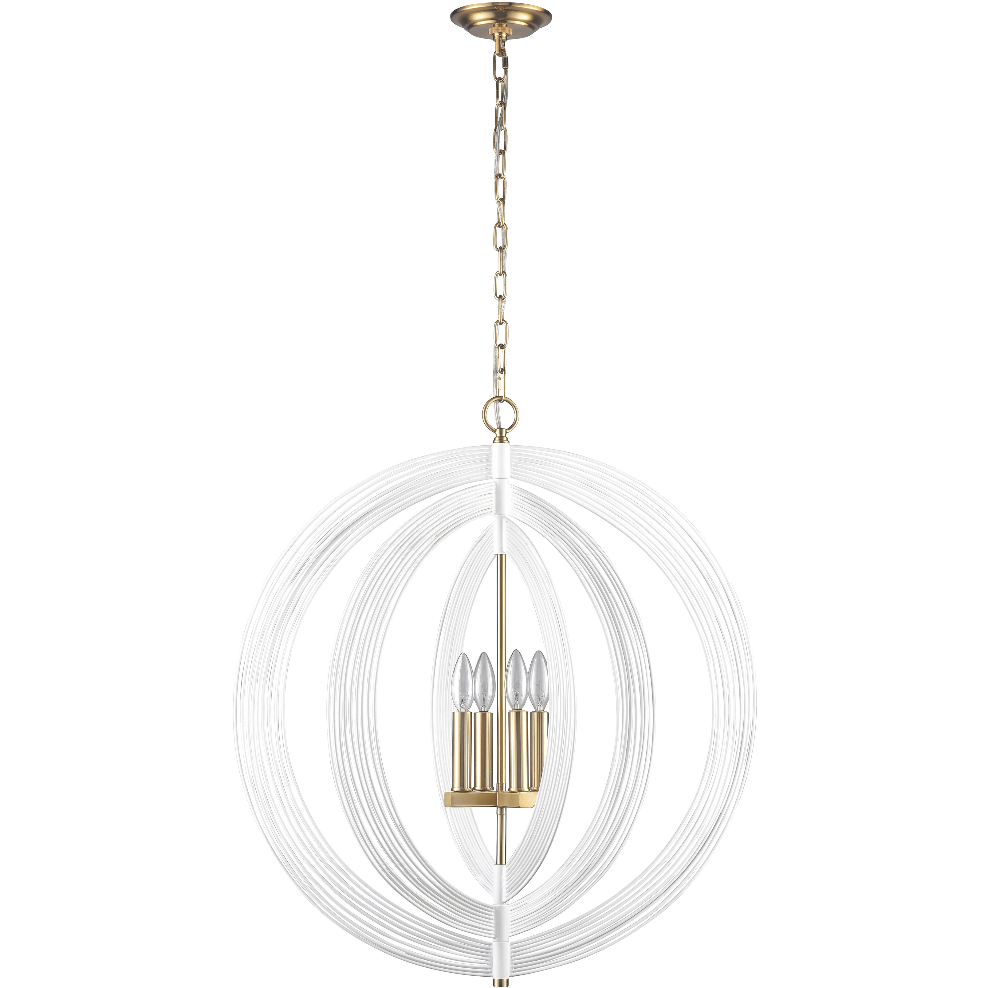 Orme 4 Light 27 inch White Chandelier Ceiling Light