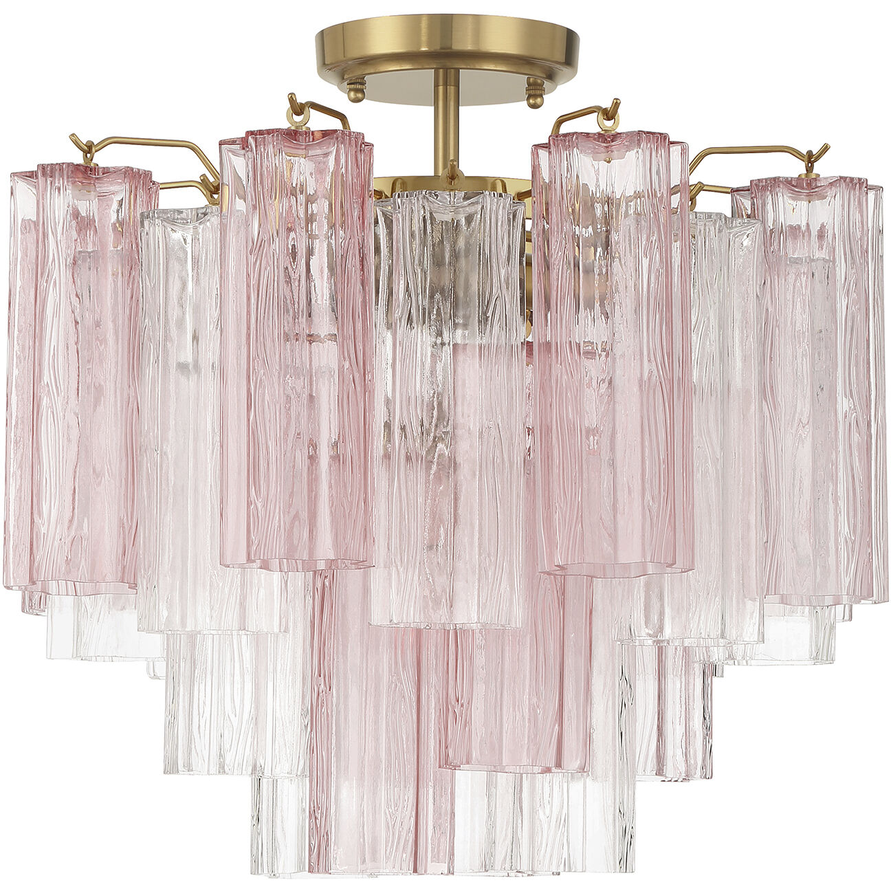Addis 4 Light 17.75 inch Aged Brass Semi Flush Ceiling Light in Spring