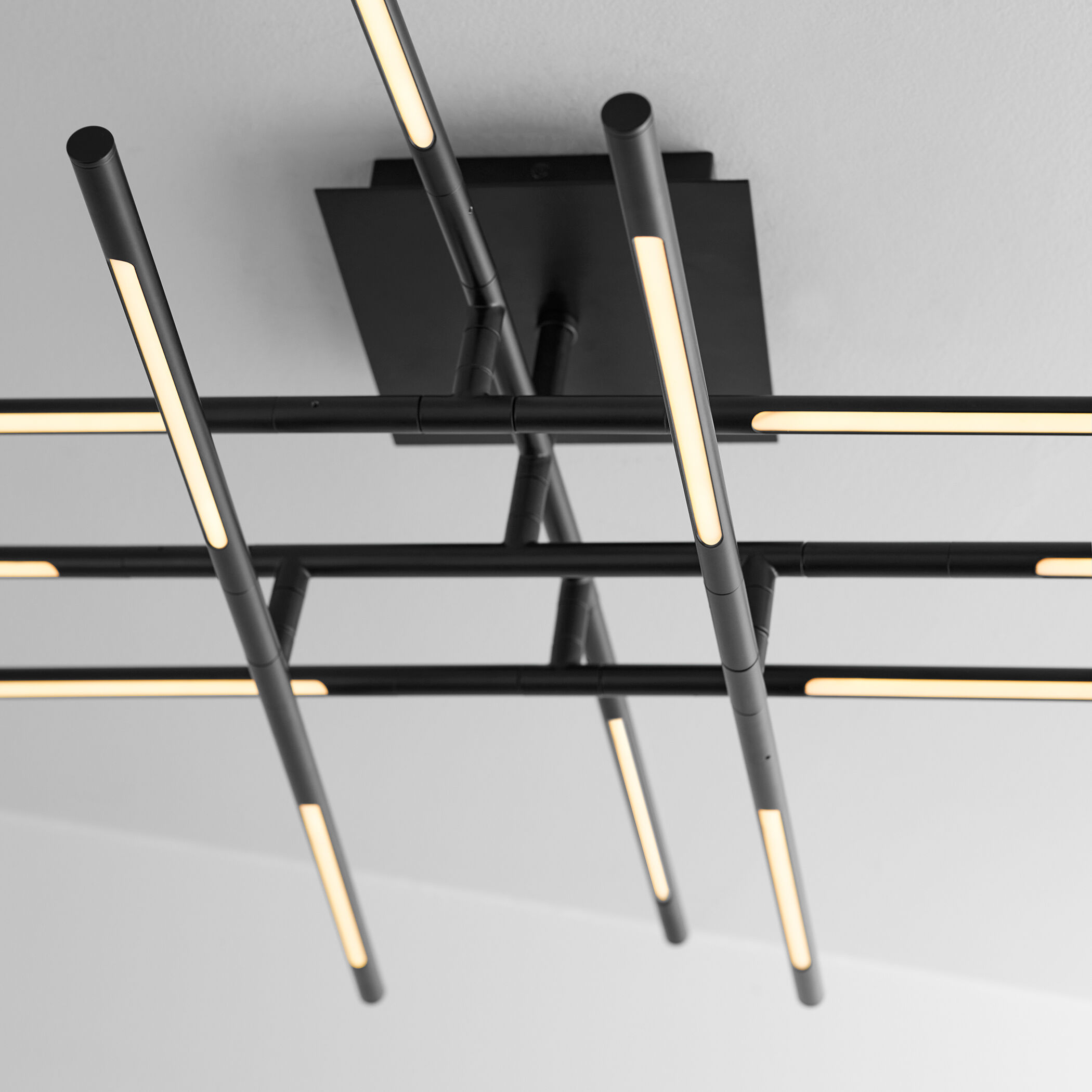 Palillos LED 37.25 inch Black Flush Mount Ceiling Light