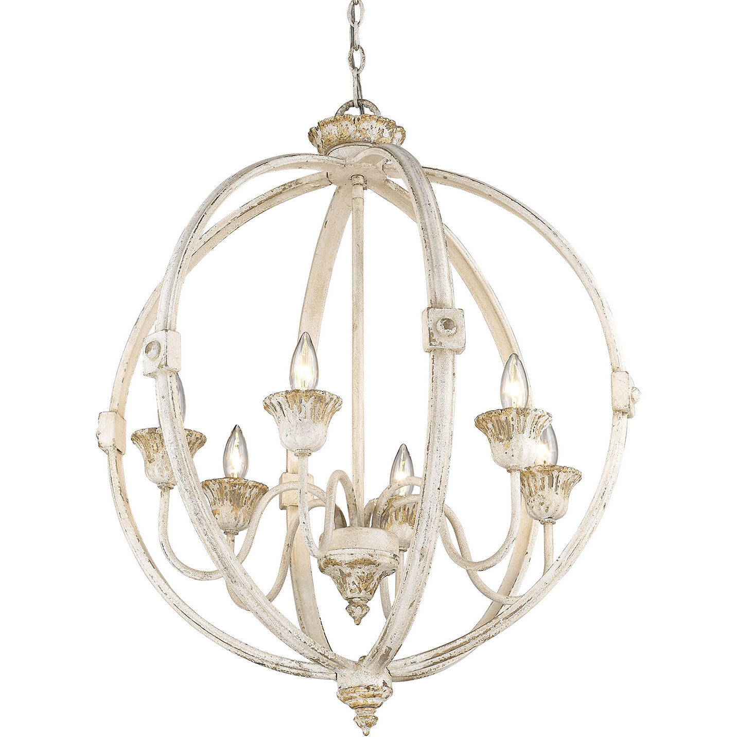 Jules 25.5 inch 60.00 watt Antique Ivory Chandelier Ceiling Light