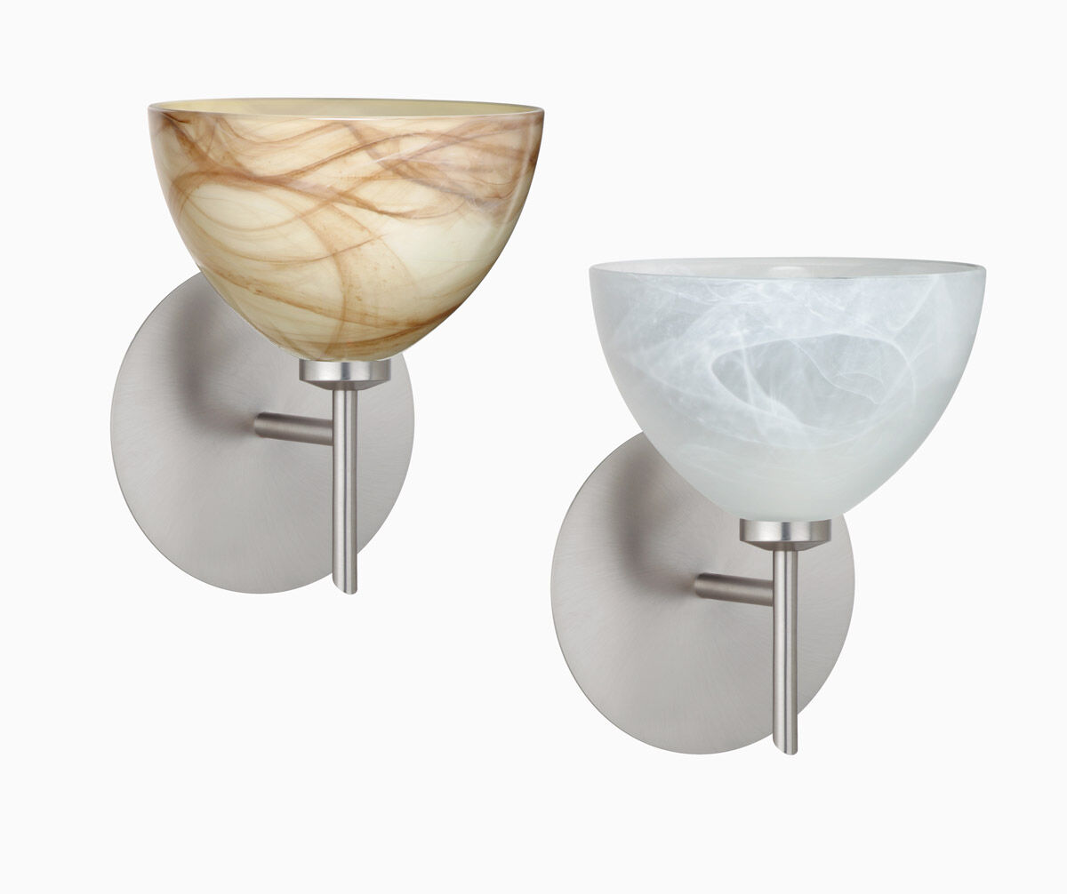 Brella LED 6 inch Chrome Mini Sconce Wall Light in White Glass