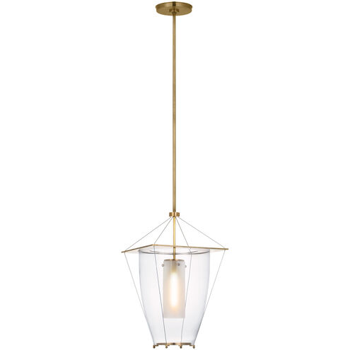 Visual Comfort Signature Collection Ray Booth Ovalle LED 13 inch Antique-Burnished Brass Lantern Pendant Ceiling Light RB5092AB-CG - Open Box