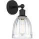 Edison Brookfield 1 Light 6 inch Matte Black Sconce Wall Light in Clear Glass
