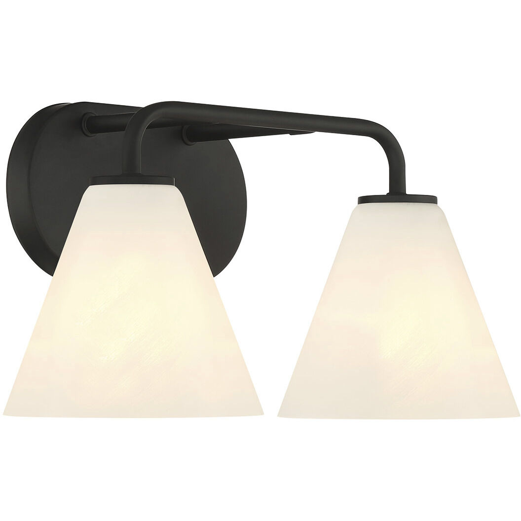 Blair 2 Light 15.5 inch Black Bath Wall Light