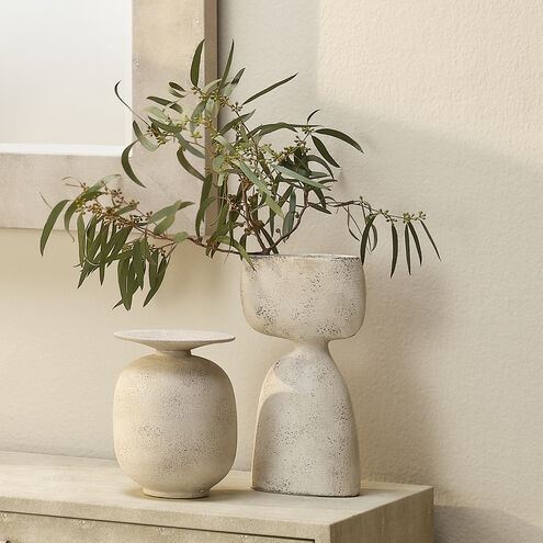 Highland 7.75 X 5.75 inch Decorative Vase in Off White Ceramic