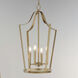 Arden 4 Light 16 inch Natural Aged Brass Entry Foyer Pendant Ceiling Light