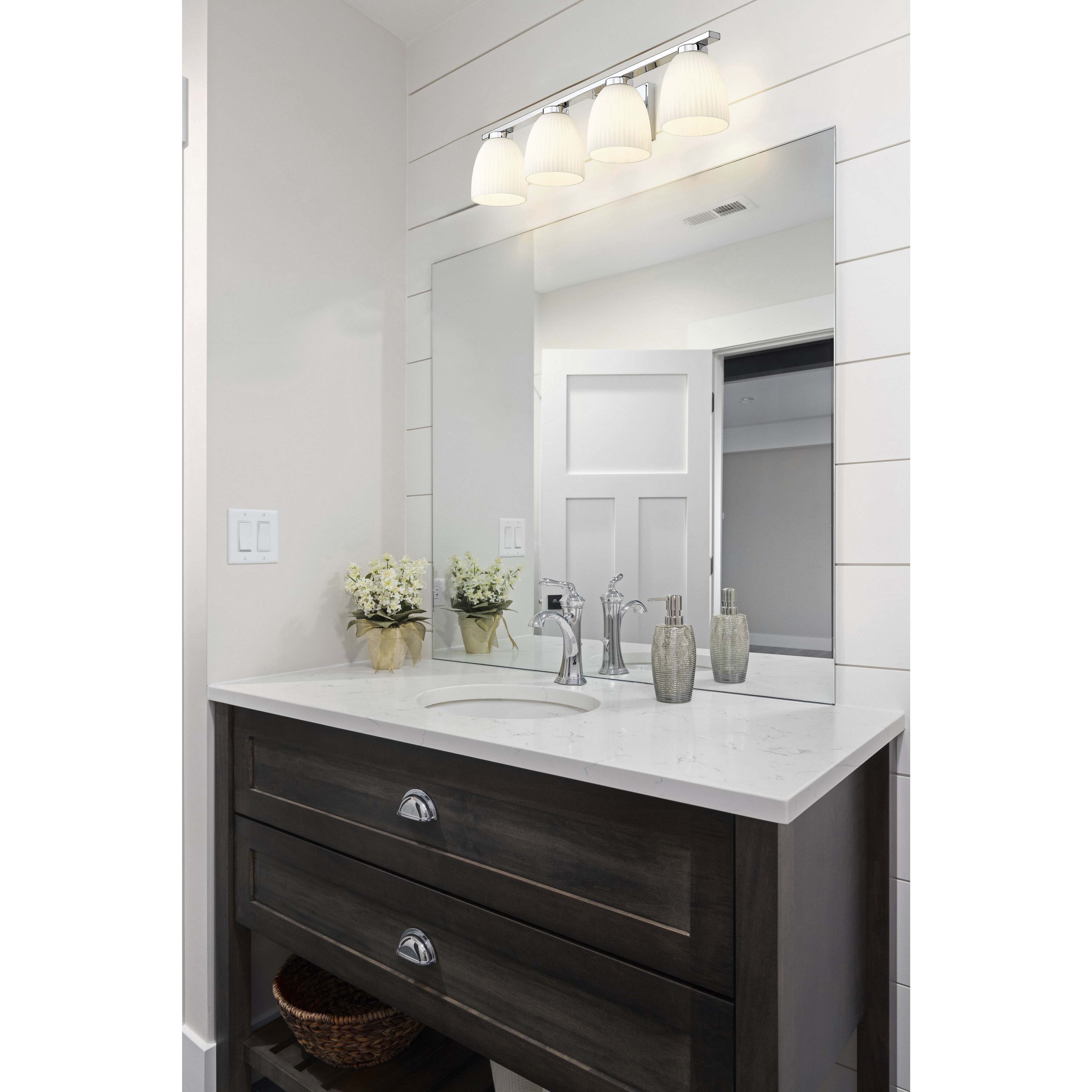 Naya 4 Light 32 inch Chrome Bath Vanity Light Wall Light