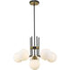 Parsons 6 Light 27 inch Matte Black and Olde Brass Chandelier Ceiling Light