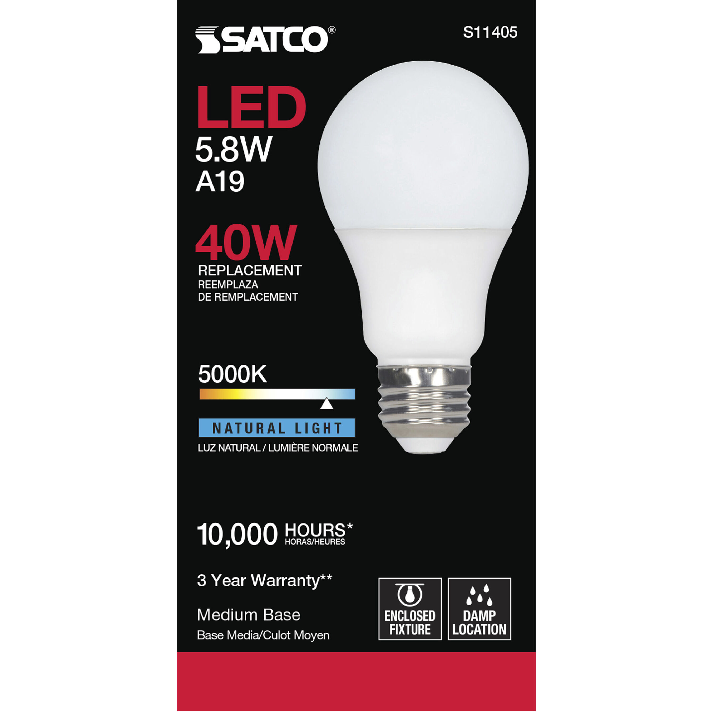 Lumos LED A19 Medium Medium 5.8 watt 120V 5000K Bulb