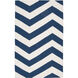 Frontier White/Dark Blue Handmade Rug