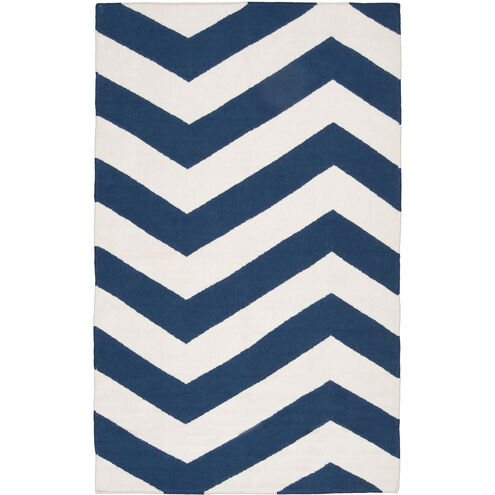 Frontier White/Dark Blue Handmade Rug