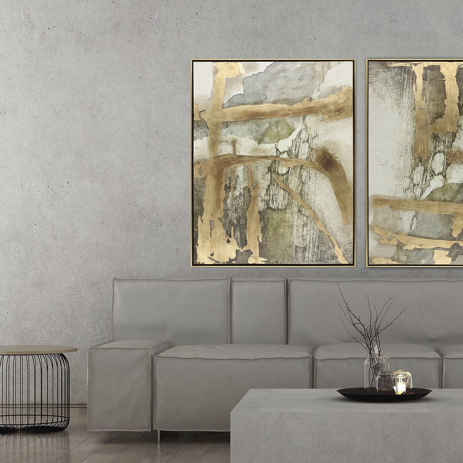 Metallic Underground Brown and Metallic and Beige and Neutral Canvas, The Studio
