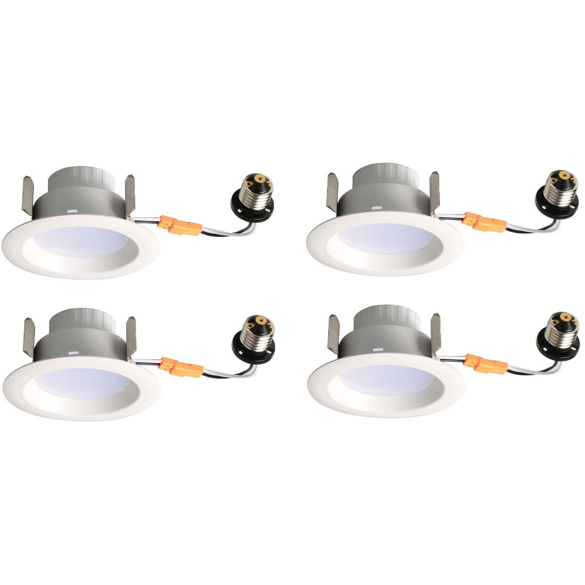 R409 Series LED Matte White Retrofit Recessed Light, Pack of 4