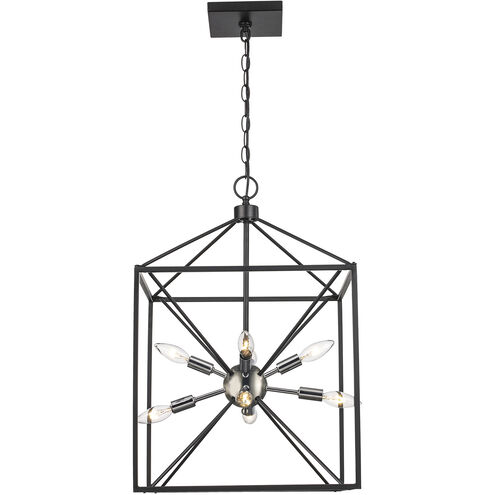 Donovan 8 Light 16 inch Polished Chrome and Black Pendant Ceiling Light