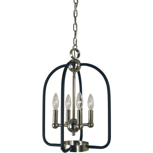 Boulevard 4 Light 13 inch Antique Brass with Matte Black Accents Chandelier Ceiling Light