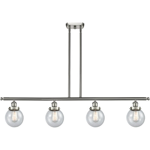 Ballston Beacon LED 48 inch Brushed Satin Nickel Island Light Ceiling Light in Seedy Glass, Ballston