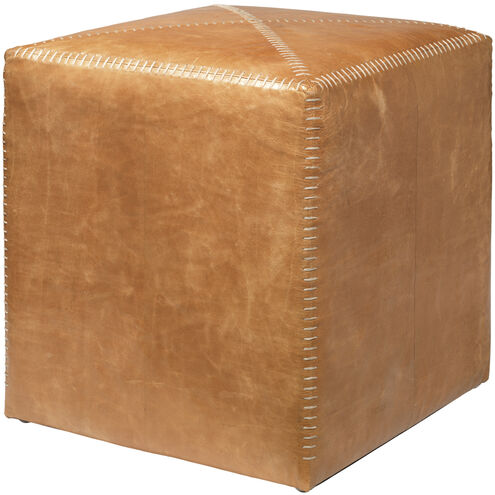Leather and Hide 16 inch Buff Leather Ottoman