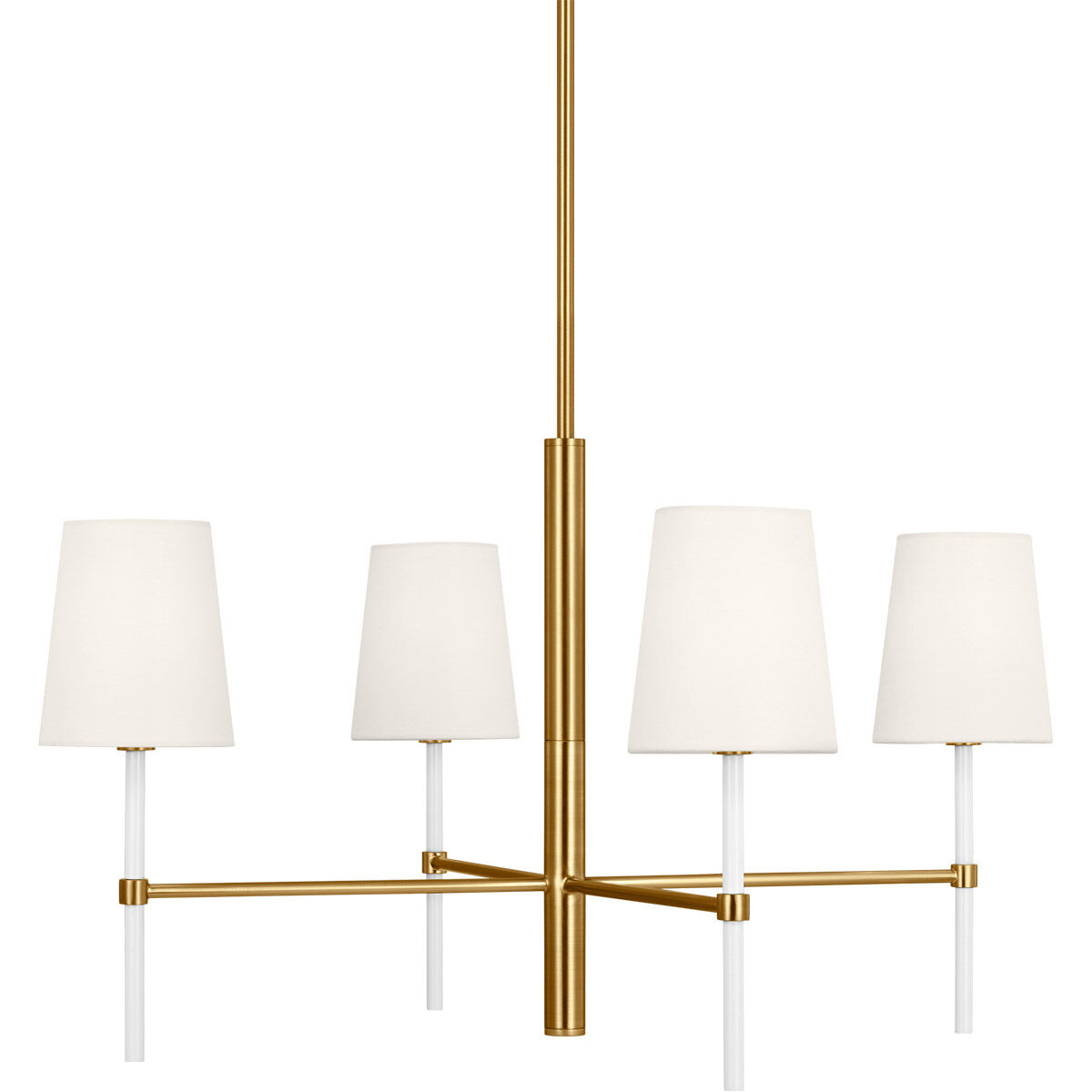 kate spade new york Monroe 4 Light 28 inch Burnished Brass Chandelier Ceiling Light in Burnished Brass / Gloss White
