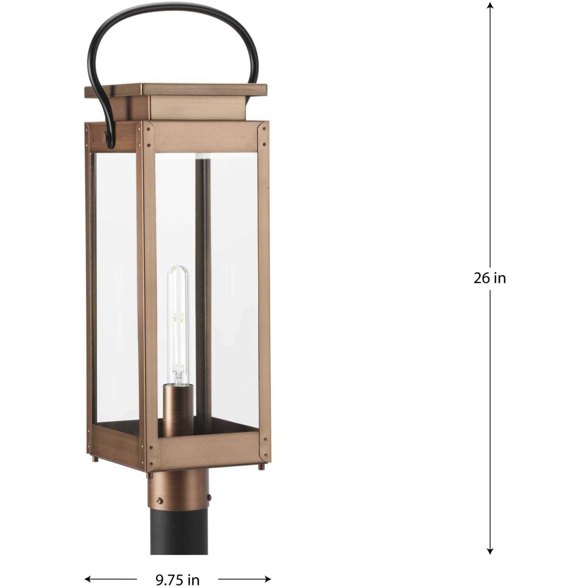 Union Square 1 Light 26 inch Antique Copper Post Lantern, Design Series