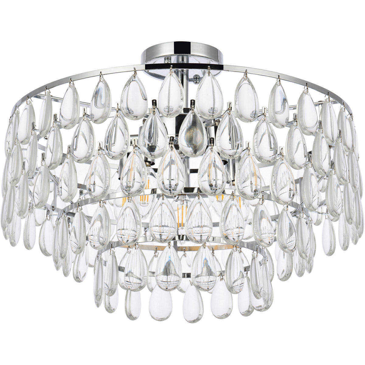 Mila 5 Light 20 inch Chrome Flush Mount Ceiling Light