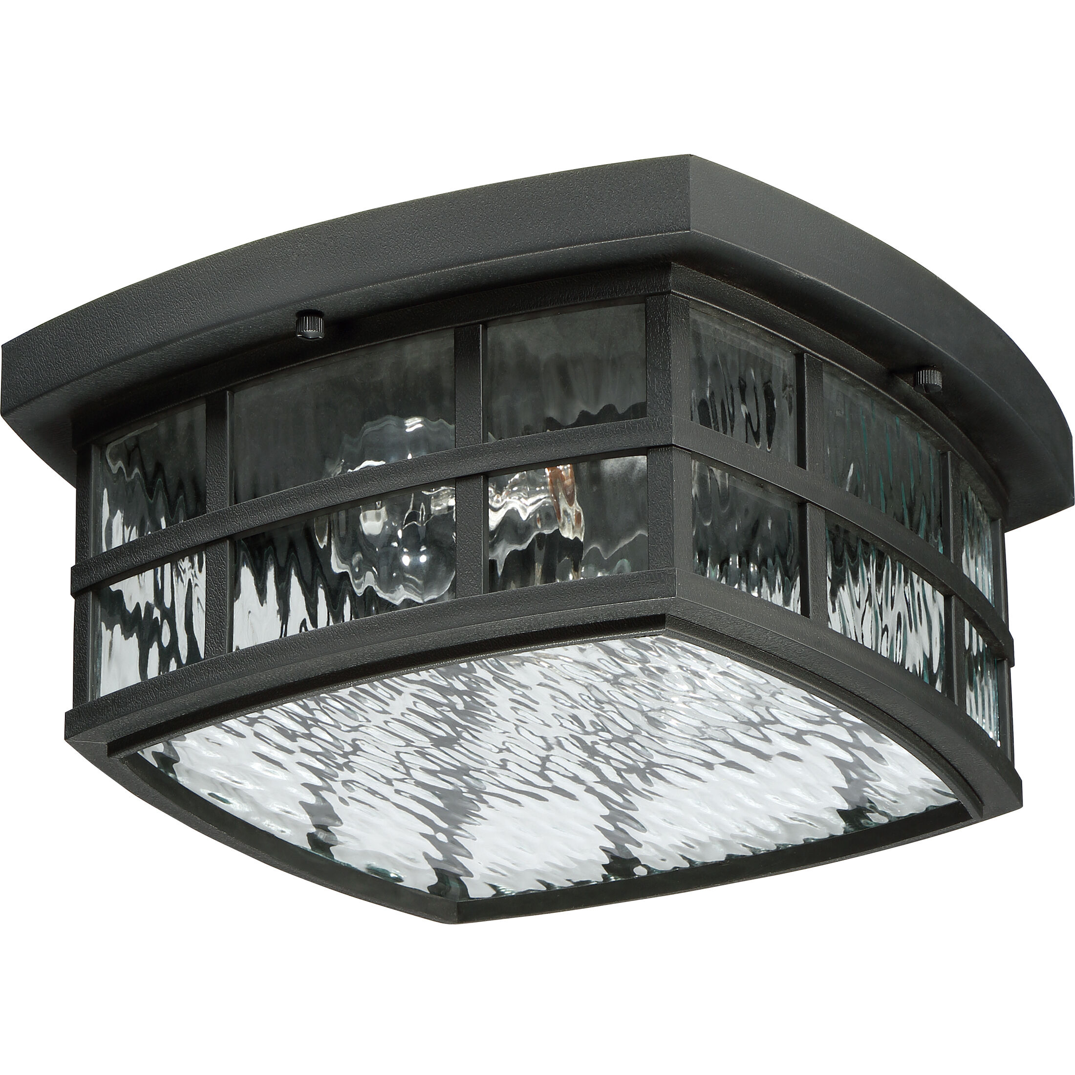 Stonington 2 Light 12 inch Mystic Black Outdoor Flush Mount
